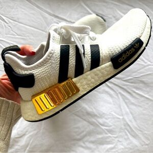 ADIDAS NMD R1 White Black Gold Metallic (Youth)